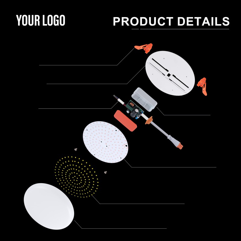 36W रिकेस्ड एलईडी फ्रेमलेस पैनल लाइट, एल्युमीनियम + पीसी, आयरन + पीपी